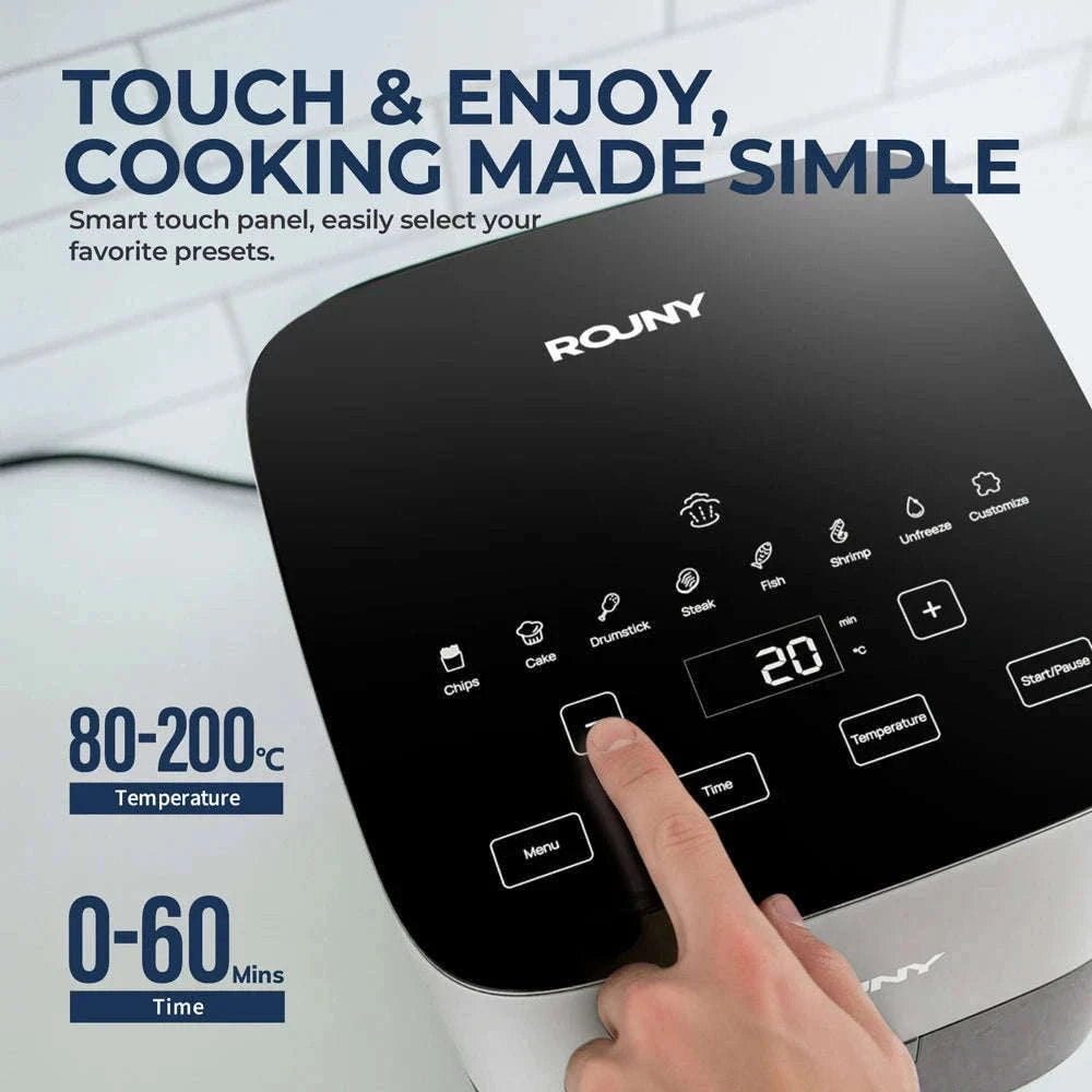 5L Air Fryer with Touch Controls and Viewing Window-ROUNY / Poland / EU
