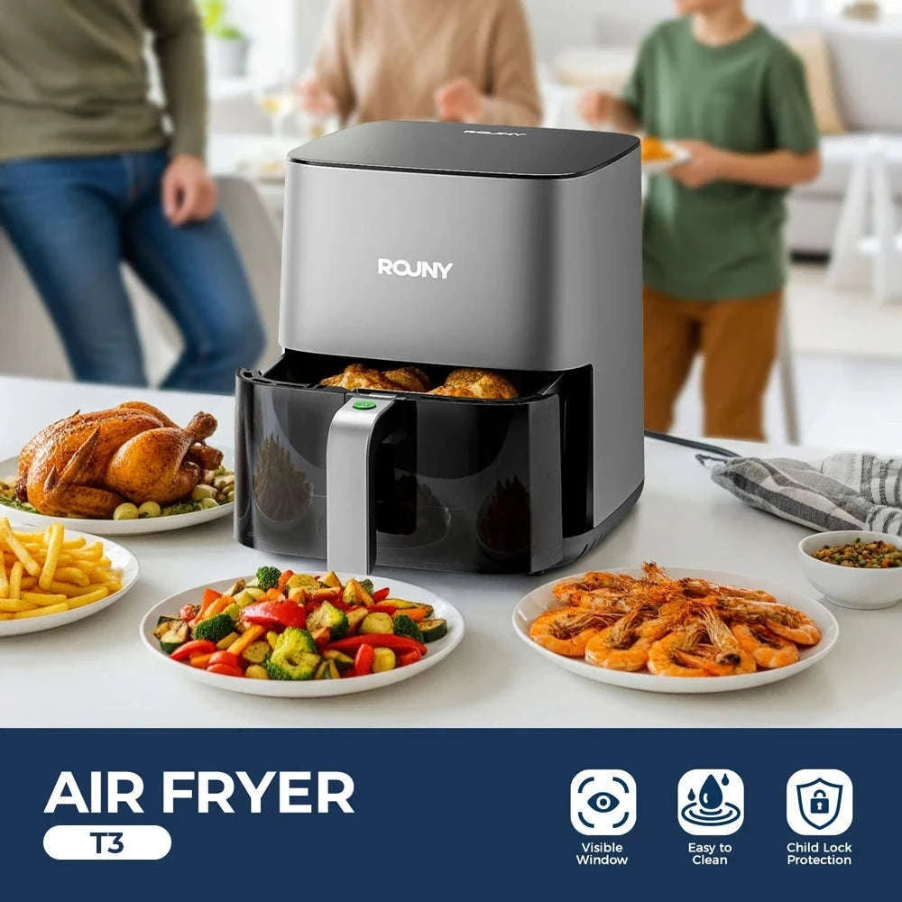 5L Air Fryer with Touch Controls and Viewing Window-ROUNY / Poland / EU