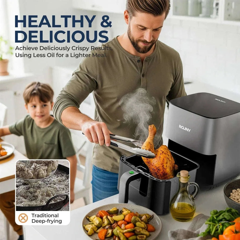 5L Air Fryer with Touch Controls and Viewing Window-ROUNY / Poland / EU