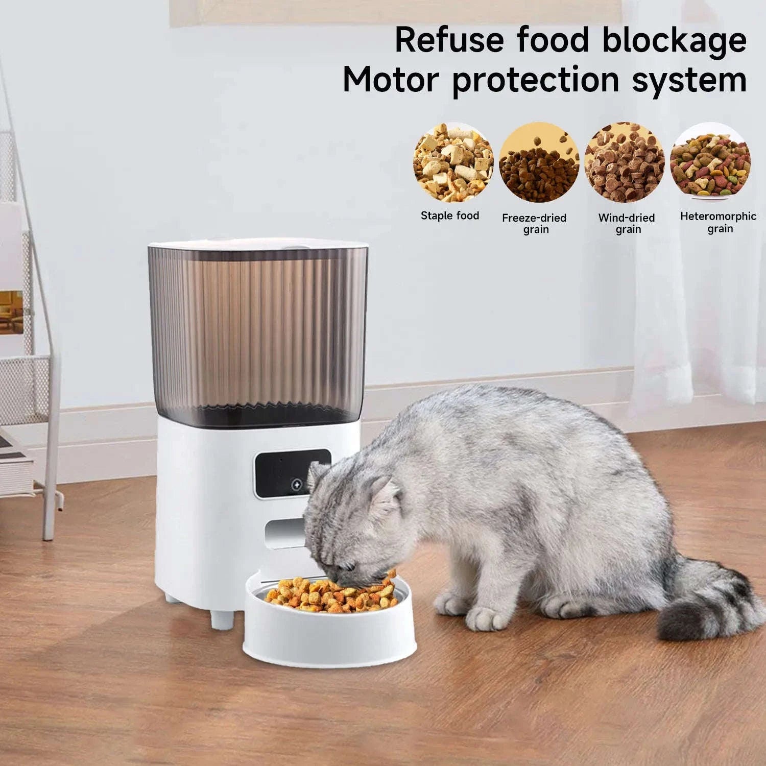 5L Smart Automatic Pet Feeder with Camera & App Control-WHITE / france / 5L