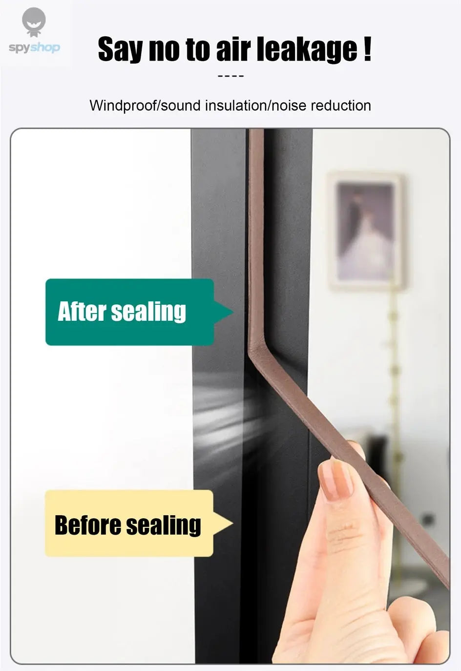 5m/10m Weather Stripping Door Seal Strip Diep Self-adhesive Draft Stopper Tape Window Insulation Noise Rubber Sealing Strip Spy-shop.com