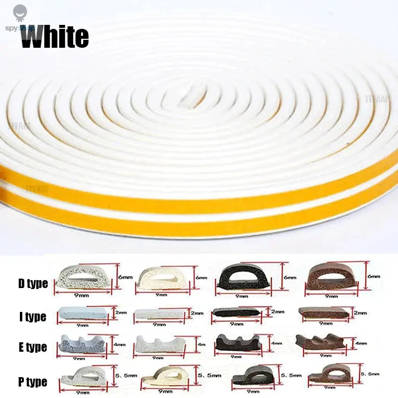 5m/10m Weather Stripping Door Seal Strip Diep Self-adhesive Draft Stopper Tape Window Insulation Noise Rubber Sealing Strip Spy-shop.com