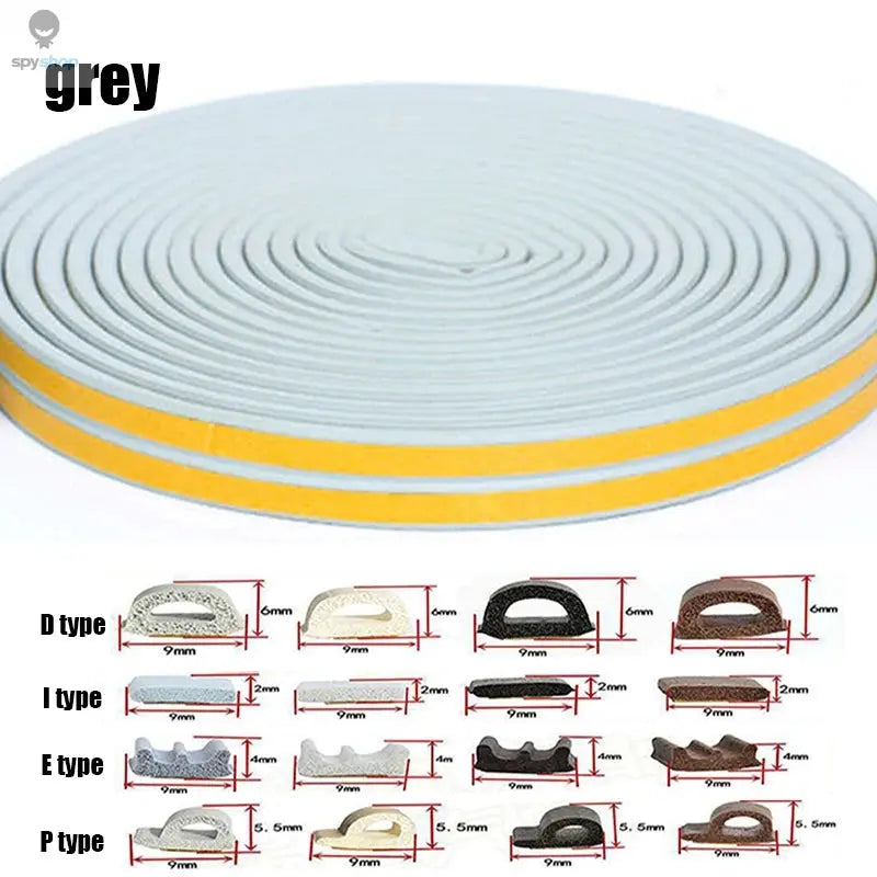 5m/10m Weather Stripping Door Seal Strip Diep Self-adhesive Draft Stopper Tape Window Insulation Noise Rubber Sealing Strip Spy-shop.com