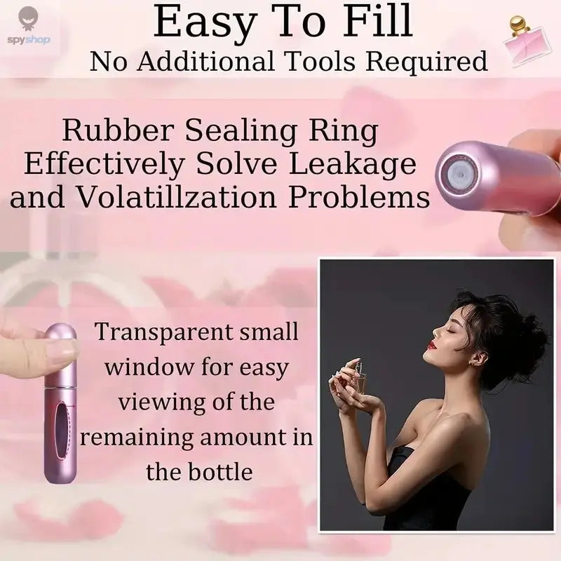 5ml Perfume Sub-bottles Bottom Filling High-end Portable Press Spray Small Spray Bottle Empty Bottle Sample Subpackaging Device Spy-shop.com