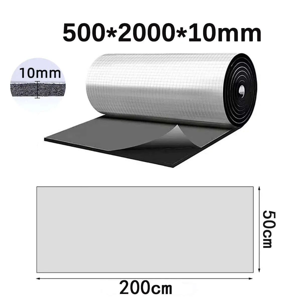 5mm/10mm Car Soundproofing Mat Closed Cell Foam Thermal Noise Insulation-50cmx200cmx10mm