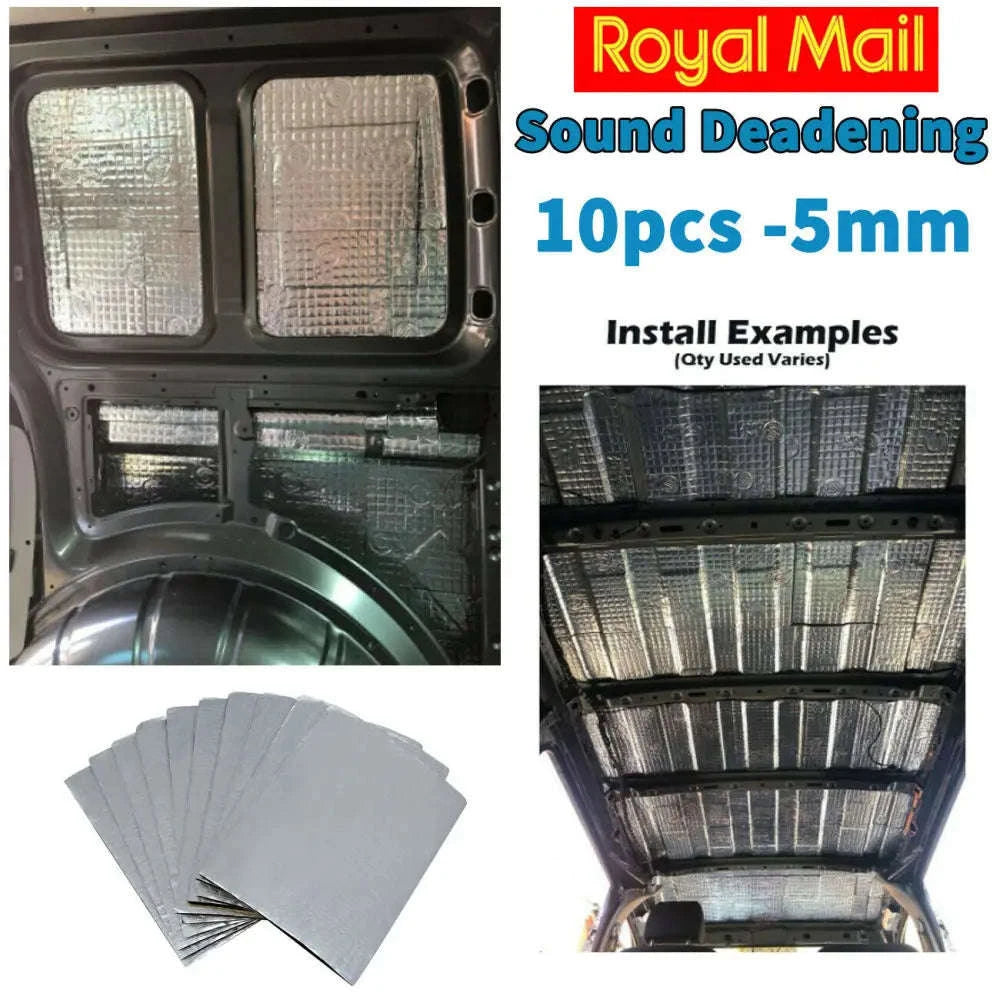 5mm Aluminum Foil Car Sound Insulation Mat Set-as shown