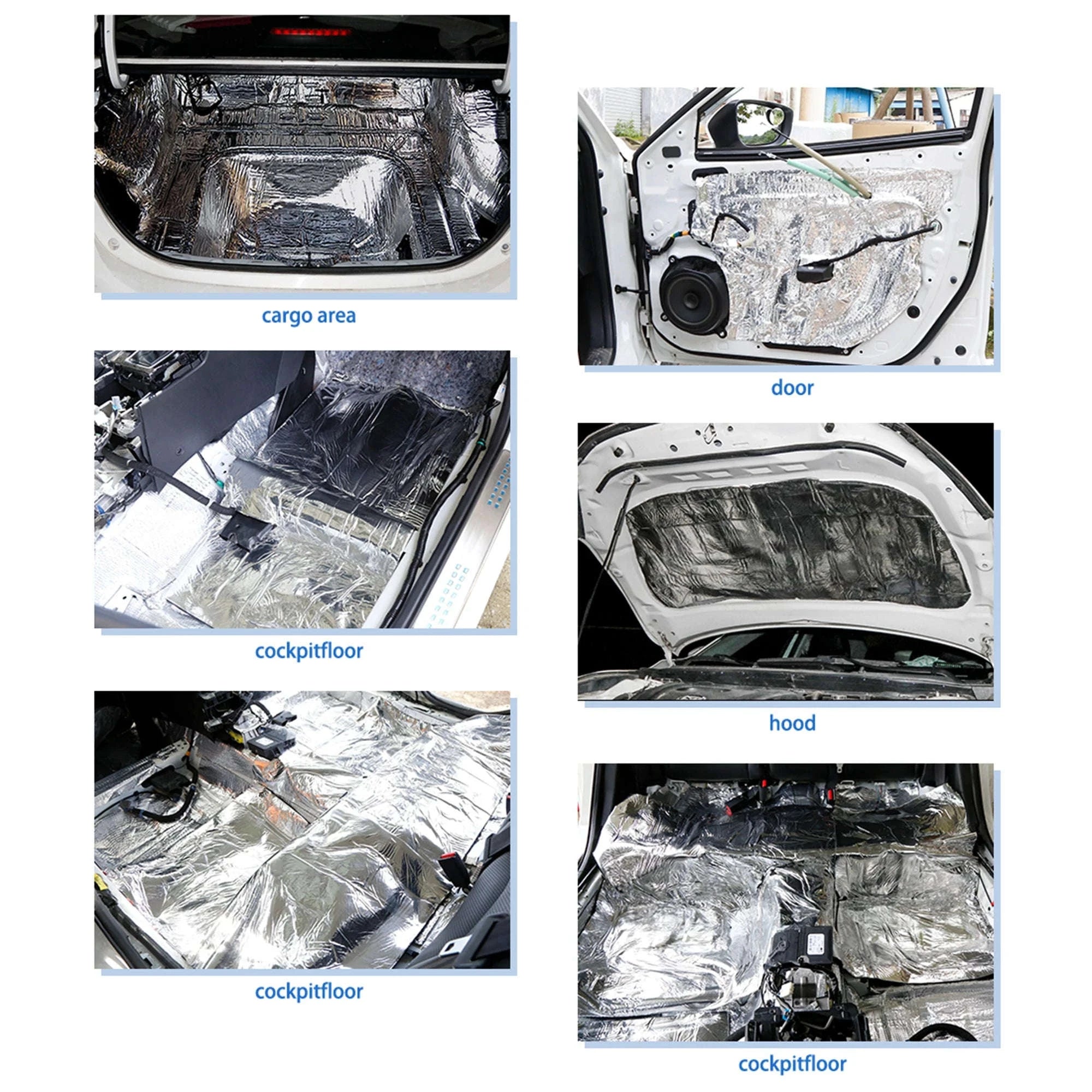 5mm Car Sound Deadener Mat Aluminum Foil Heat Shield with Roller Tool-10pcs 5mm 40x20cm / China Mainland