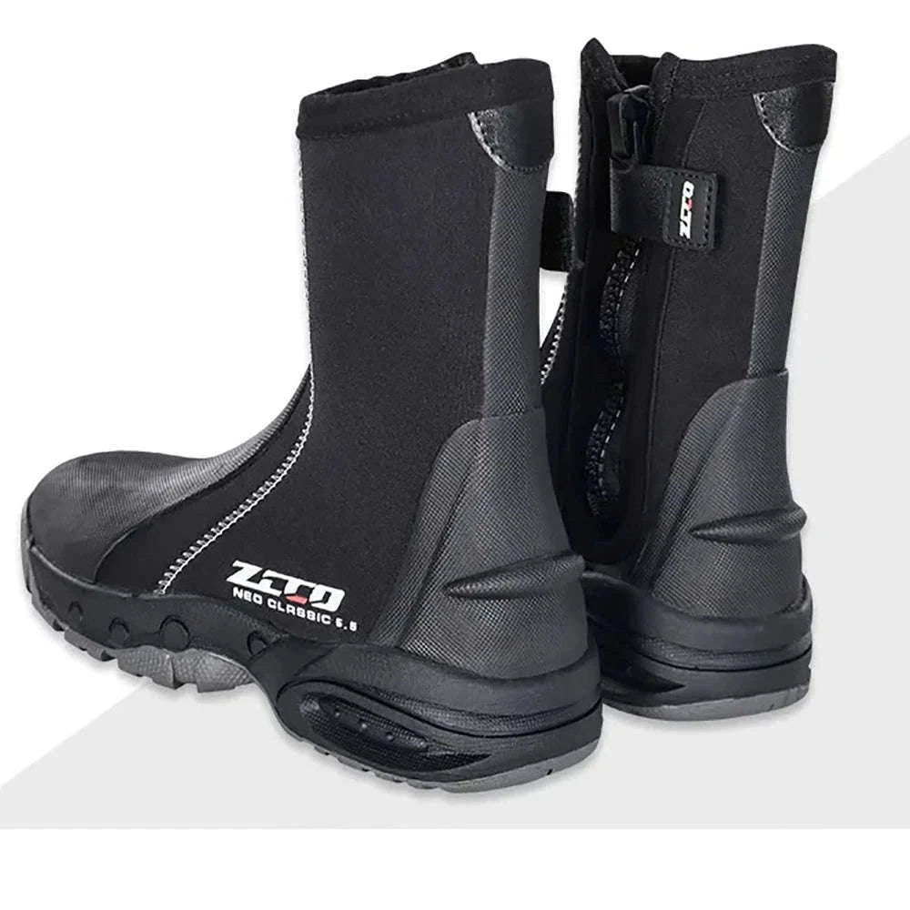 5mm Neoprene Dive Boots with Side Zipper for Water Protection-8(39-40) / BB51