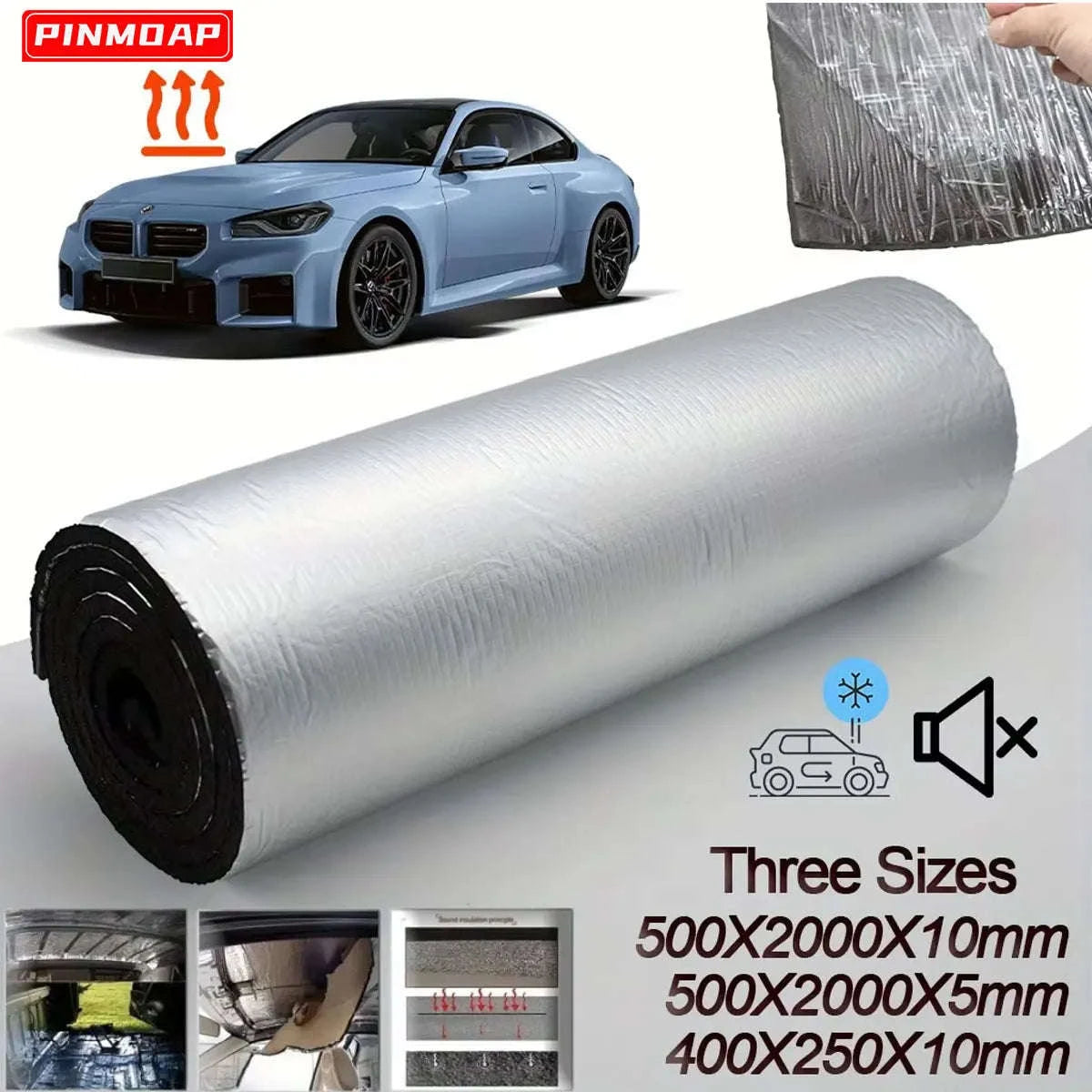 5mm Self-Adhesive Car Soundproofing Mat Heat Insulation Roll-2000x500x5mm