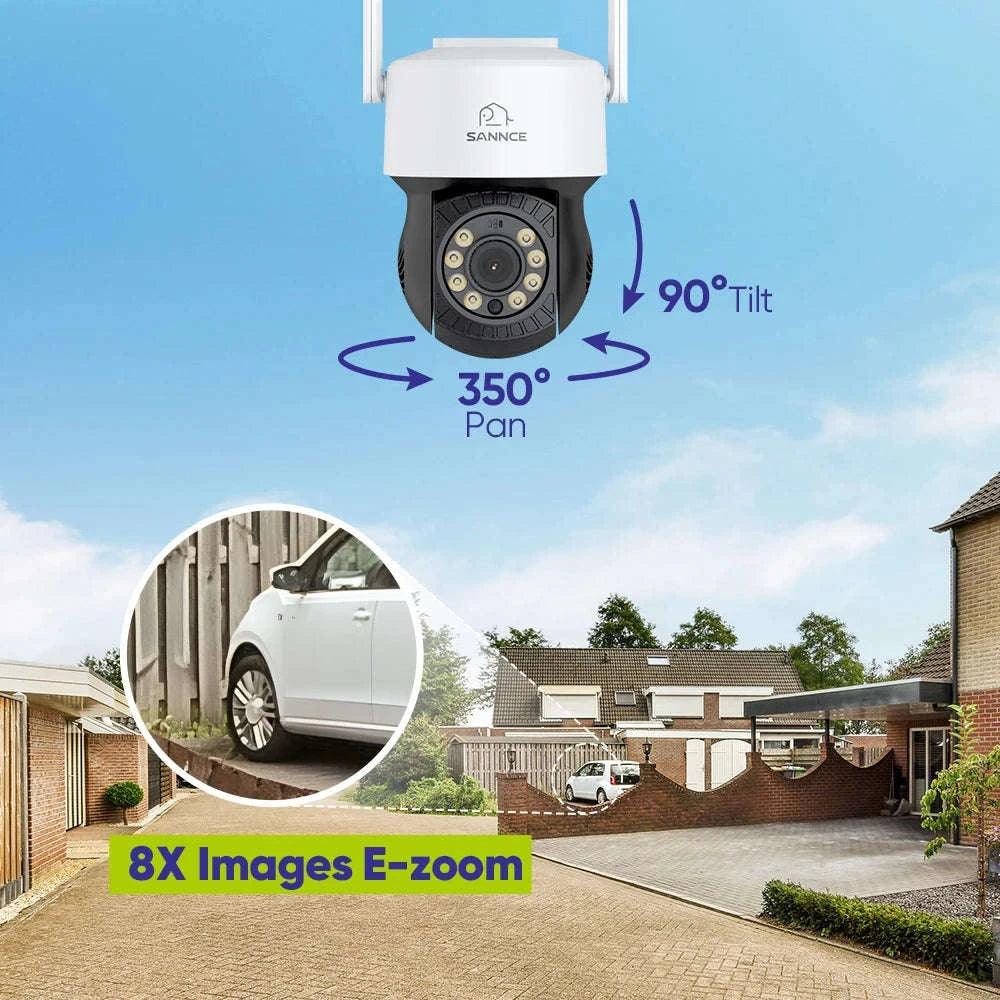 5MP 16-Channel Wireless PTZ Security Camera System with NVR-4PCS CAMERA / No HDD / United States
