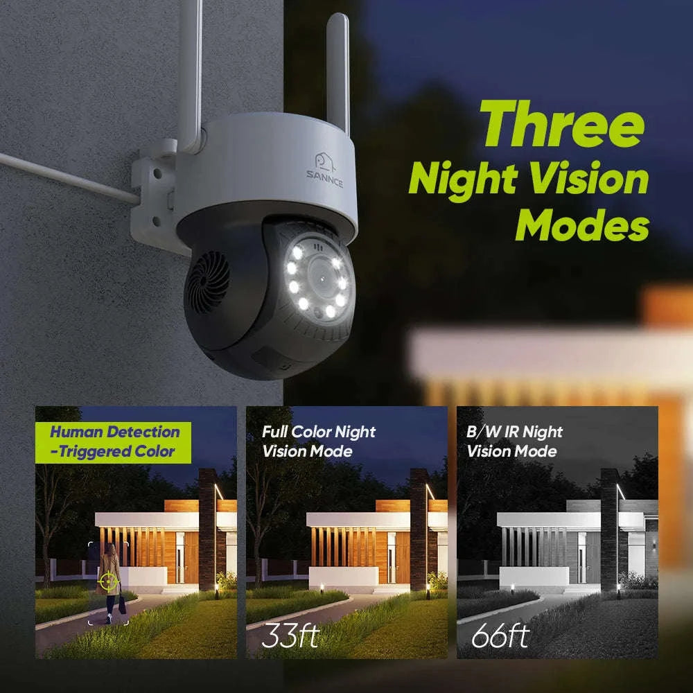 5MP 16-Channel Wireless PTZ Security Camera System with NVR-4PCS CAMERA / No HDD / United States