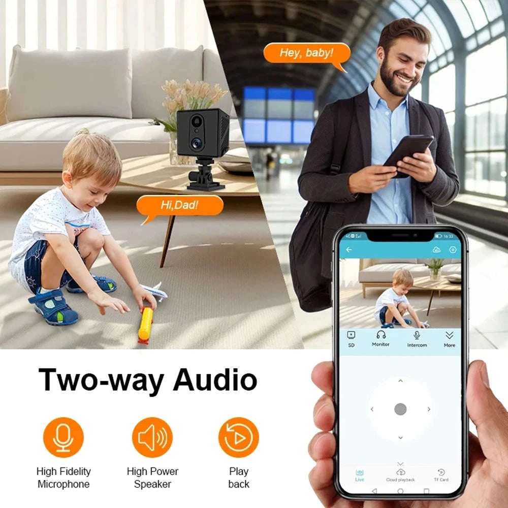 5MP 4G SIM Card Mini Camera with Night Vision and Rechargeable Battery-WiFi Add 128GB Card