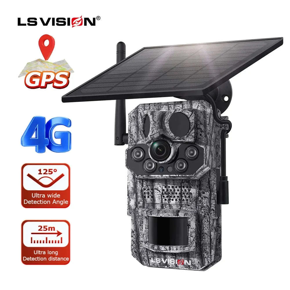 5MP 4G Solar Trail Camera with GPS, 3 PIR Sensors, 125° Detection, 0.2s Trigger, 940nm IR, IP66 Waterproof-2PCS / Poland