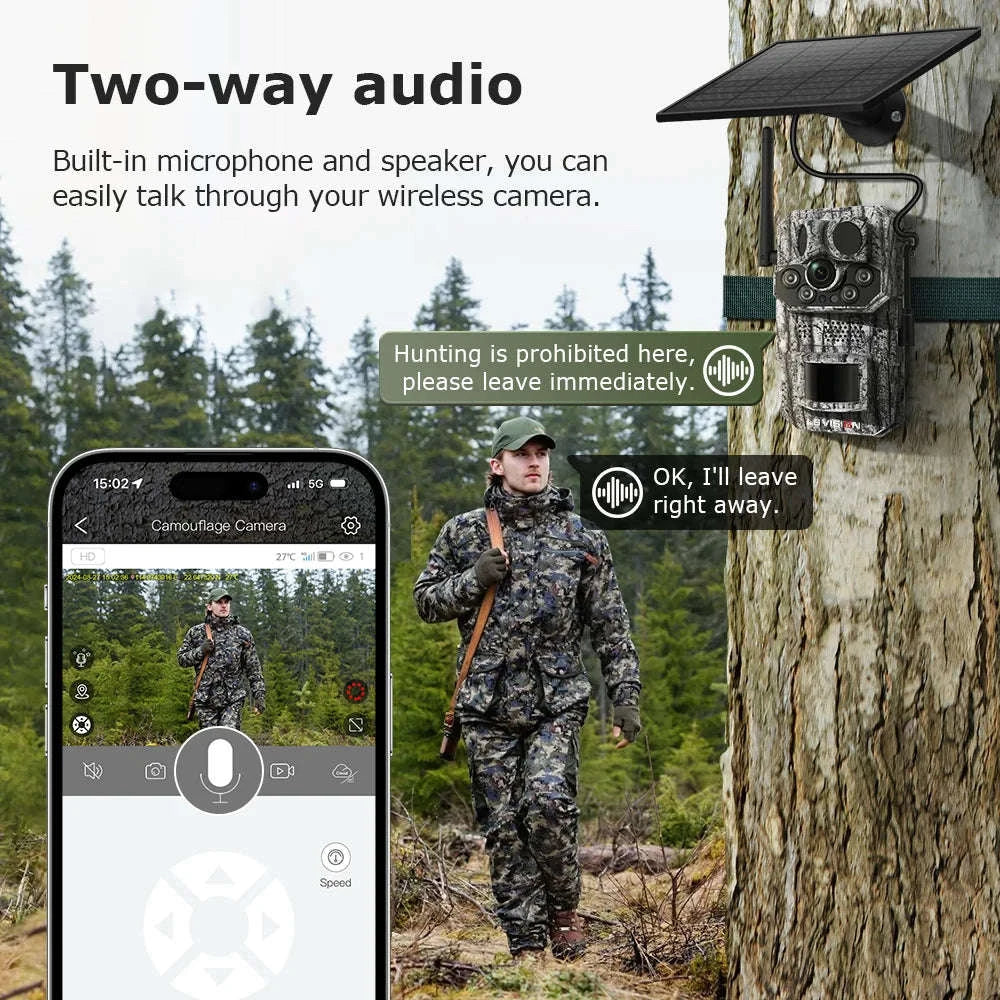 5MP 4G Solar Trail Camera with GPS, 3 PIR Sensors, 125° Detection, 0.2s Trigger, 940nm IR, IP66 Waterproof-2PCS / Poland