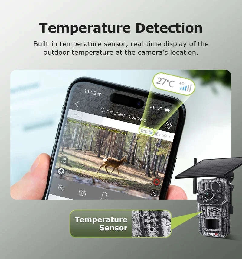 5MP 4G Solar Trail Camera with GPS, 3 PIR Sensors, 125° Detection, 0.2s Trigger, 940nm IR, IP66 Waterproof-2PCS / Poland