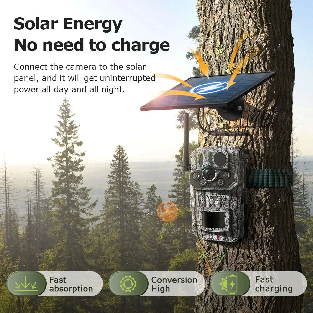 5MP 4G Solar Trail Camera with GPS, 3 PIR Sensors, 125° Detection, 0.2s Trigger, 940nm IR, IP66 Waterproof-2PCS / Poland