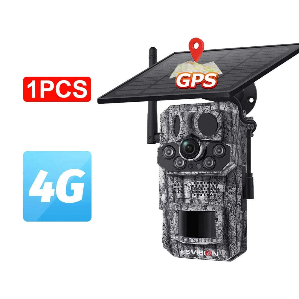 5MP 4G Solar Trail Camera with GPS, 3 PIR Sensors, 125° Detection, 0.2s Trigger, 940nm IR, IP66 Waterproof-2PCS / Poland