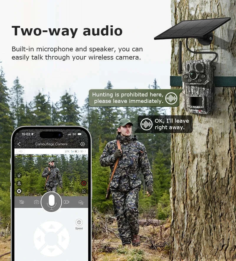 5MP 4G Solar Trail Camera with GPS, 3 PIR Sensors, 125° Detection, 0.2s Trigger, 940nm IR, IP66 Waterproof-2PCS / Poland