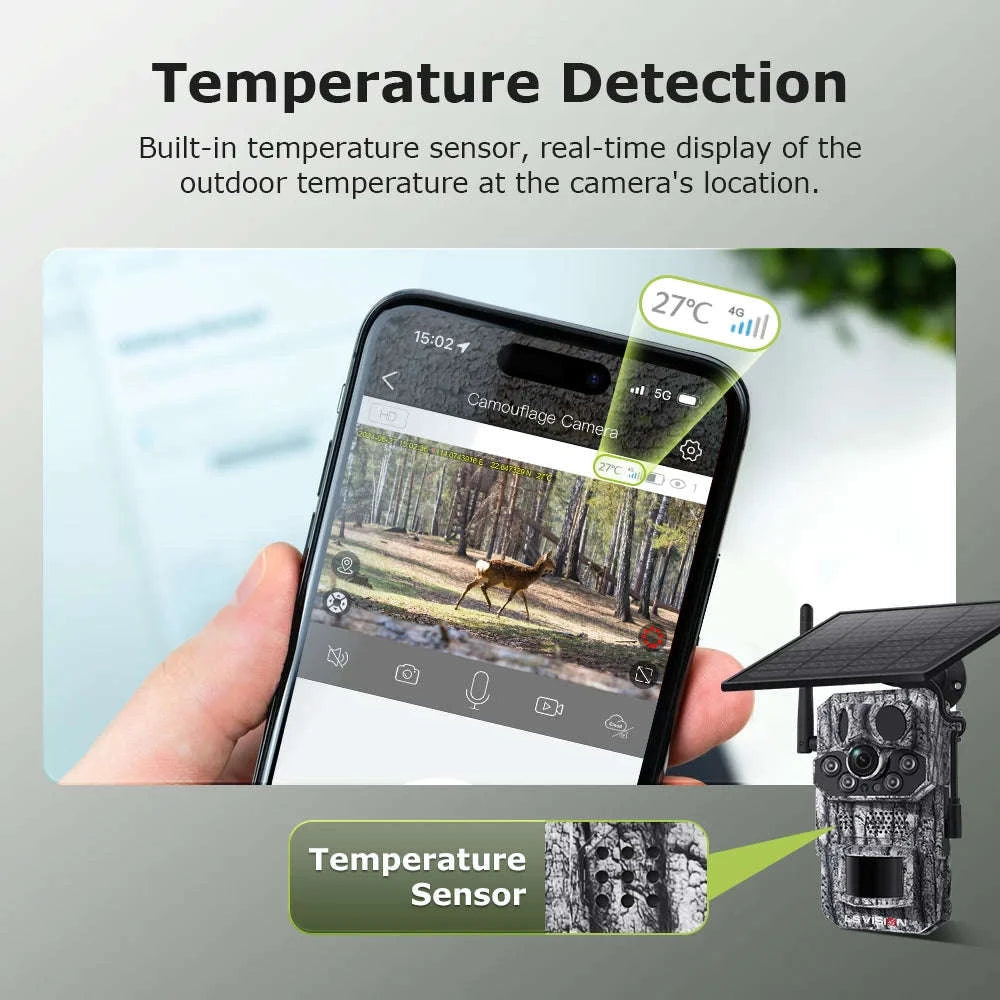5MP 4G Solar Trail Camera with GPS, 3 PIR Sensors, 125° Detection, 0.2s Trigger, 940nm IR, IP66 Waterproof-2PCS / Poland
