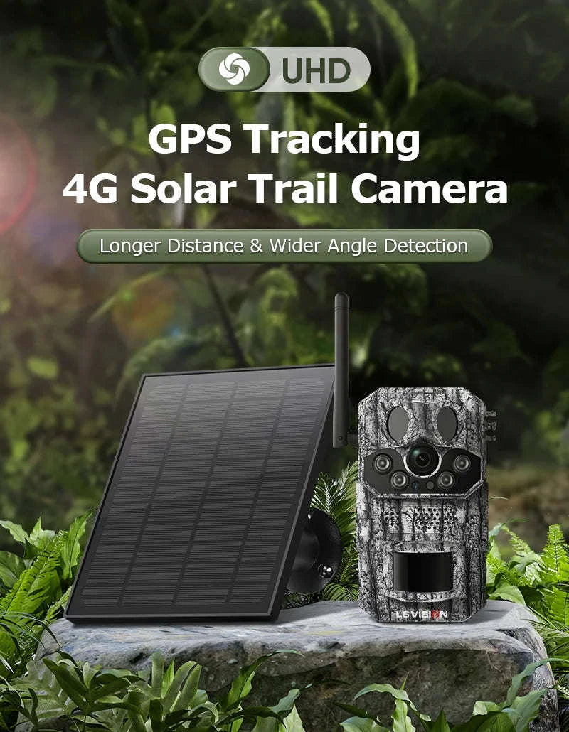 5MP 4G Solar Trail Camera with GPS, 3 PIR Sensors, 125° Detection, 0.2s Trigger, 940nm IR, IP66 Waterproof-2PCS / Poland