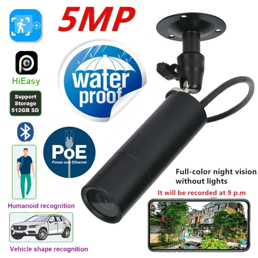 5MP Audio IP POE Mini WiFi Camera with Color Night Vision-48V POE Version / 2.8mm
