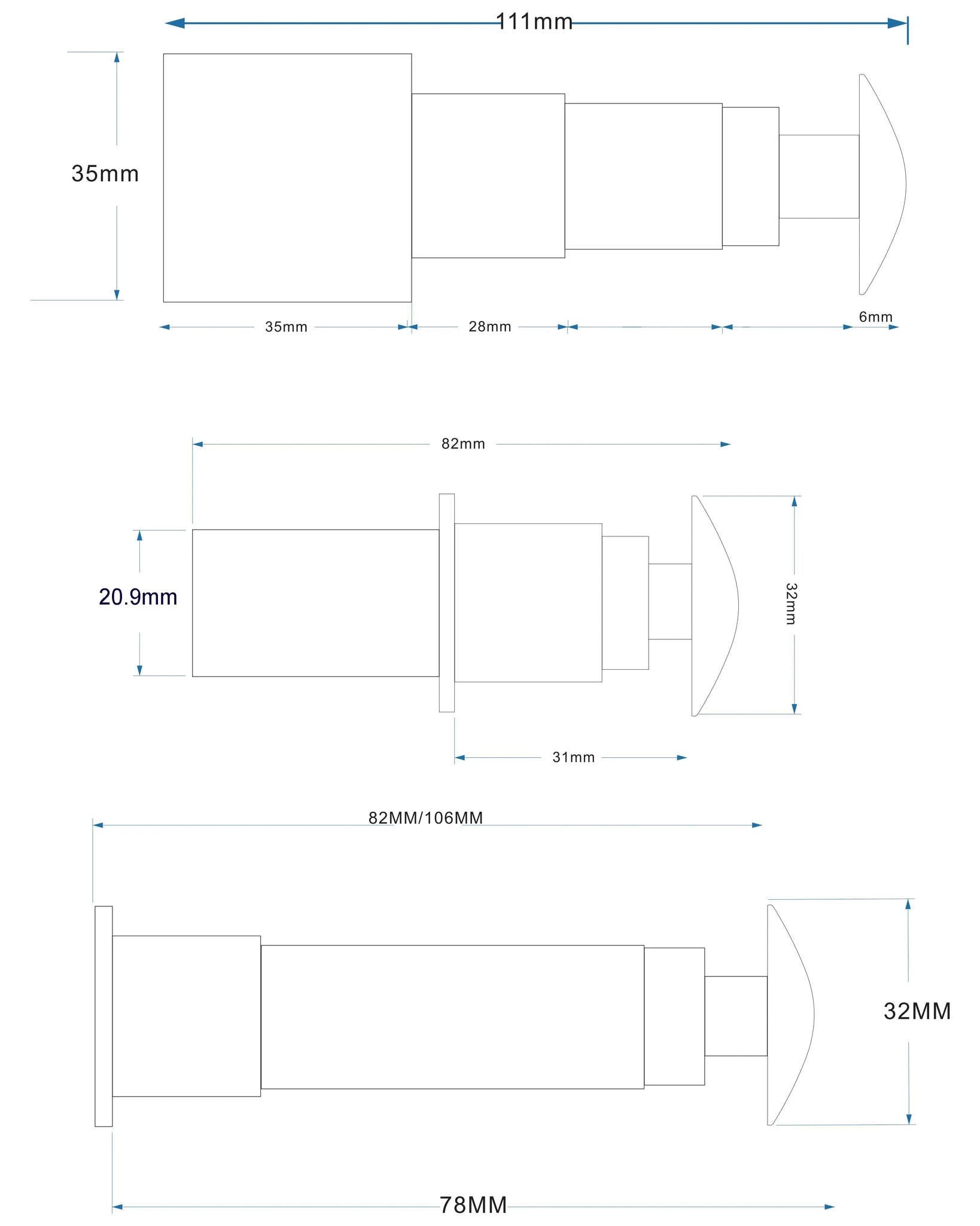 5MP Door Peephole IP Camera with 170° Wide-Angle View-DC12V