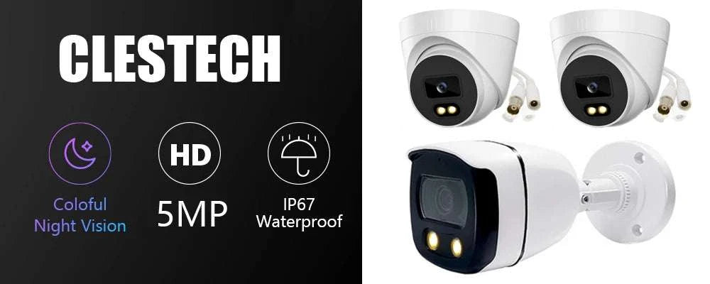 5MP Full Color Night Vision CCTV Camera IP66 Outdoor AHD-1080P NoOSDcable-PAL / 3.6mm