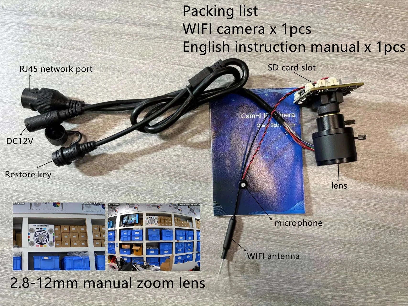 5MP Mini Wireless IP Camera Module with SD Slot-2MP and C