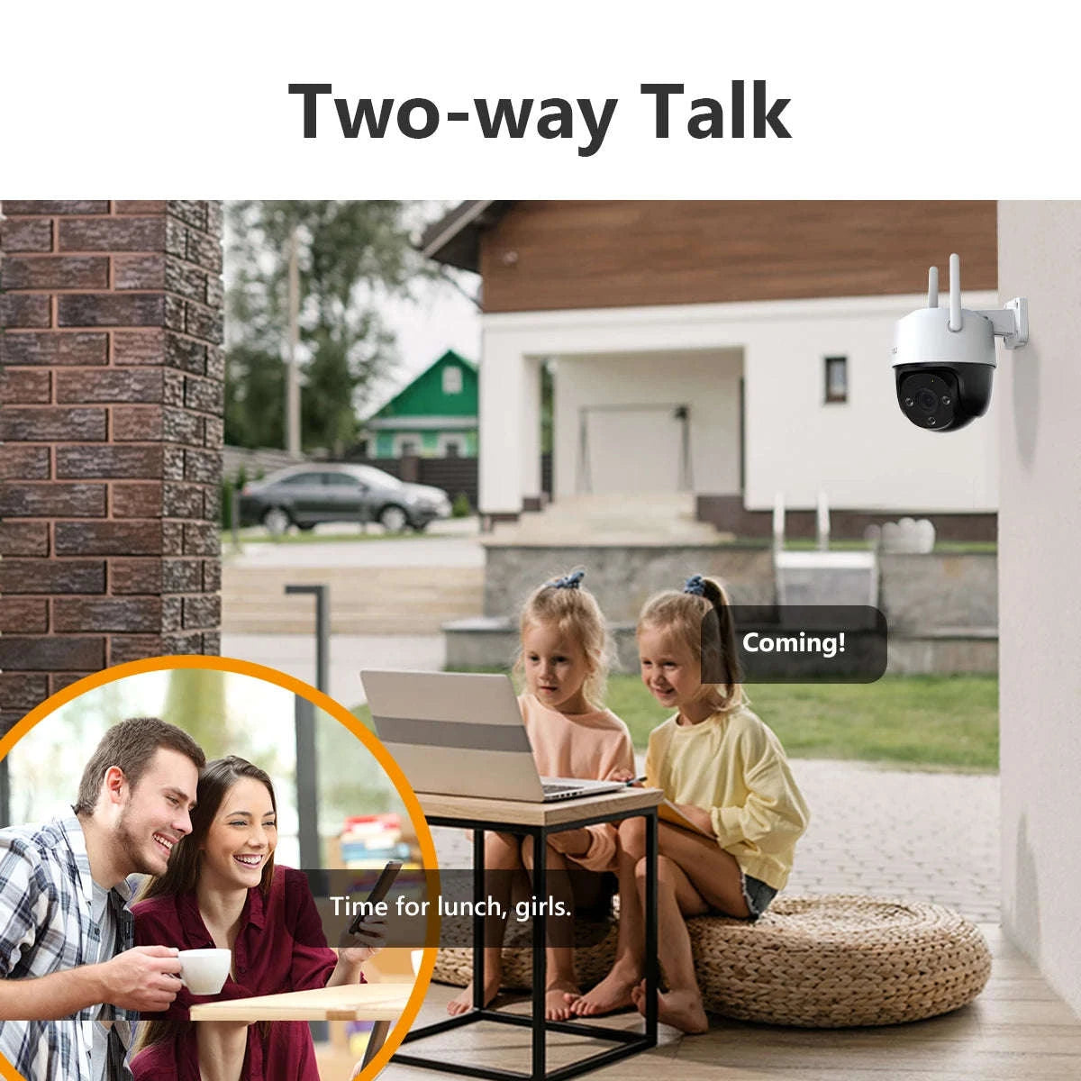 5MP Outdoor PTZ WiFi Security Camera 2-Pack with Night Vision-2PCS 5MP Camera / EU Plug / China Mainland