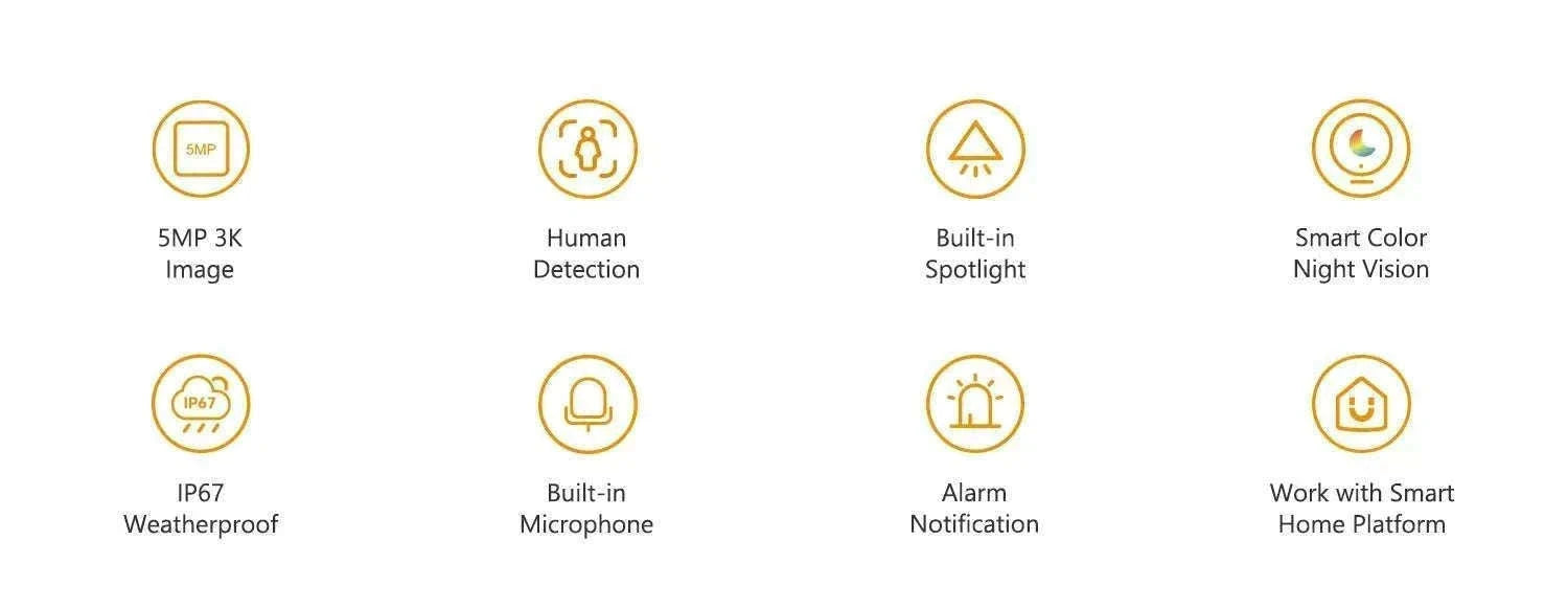 5MP Outdoor WiFi Security Camera with Spotlight & Human Detection-Bullet 2E 5MP / EU Plug / 3.6mm