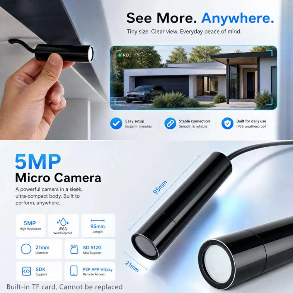 5MP POE IP Network Bullet Camera with Human Detection-12V / 16mm