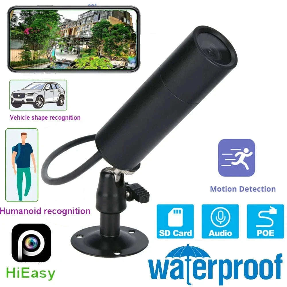 5MP POE Mini Bullet Security Camera with Smart Detection-WIFI Version / 4mm lens 90 Angle