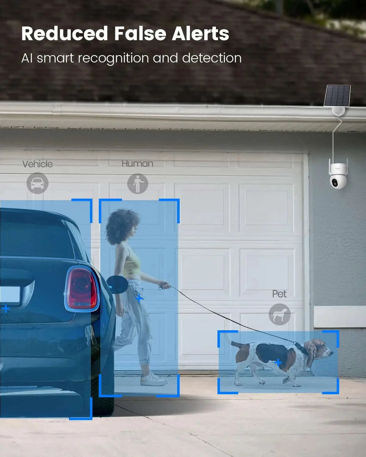 5MP Solar PTZ Outdoor Security Camera with AI Detection and Color Night Vision-1/3" / EU Plug / france