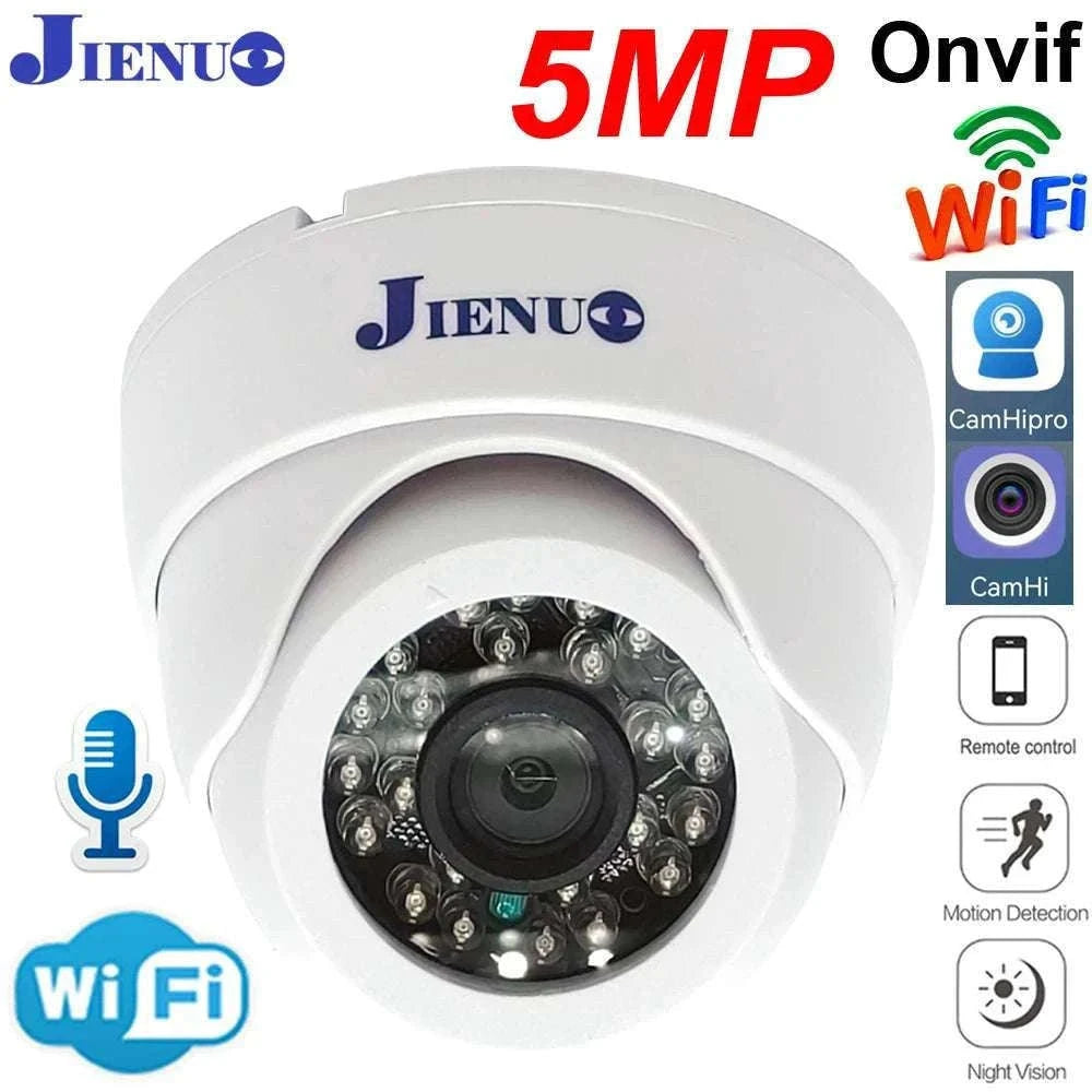 5MP WiFi Dome Security Camera with Night Vision & Motion Alerts-5MP Camera Add 128G / UK Plug / 8mm