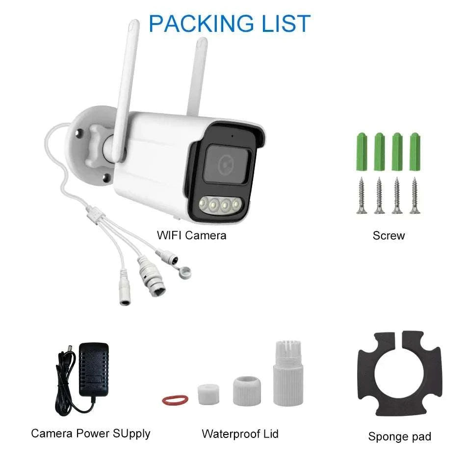 5MP WiFi Outdoor Security Camera with AI Detection & Night Vision-5MP add 64G Card / EU Plug