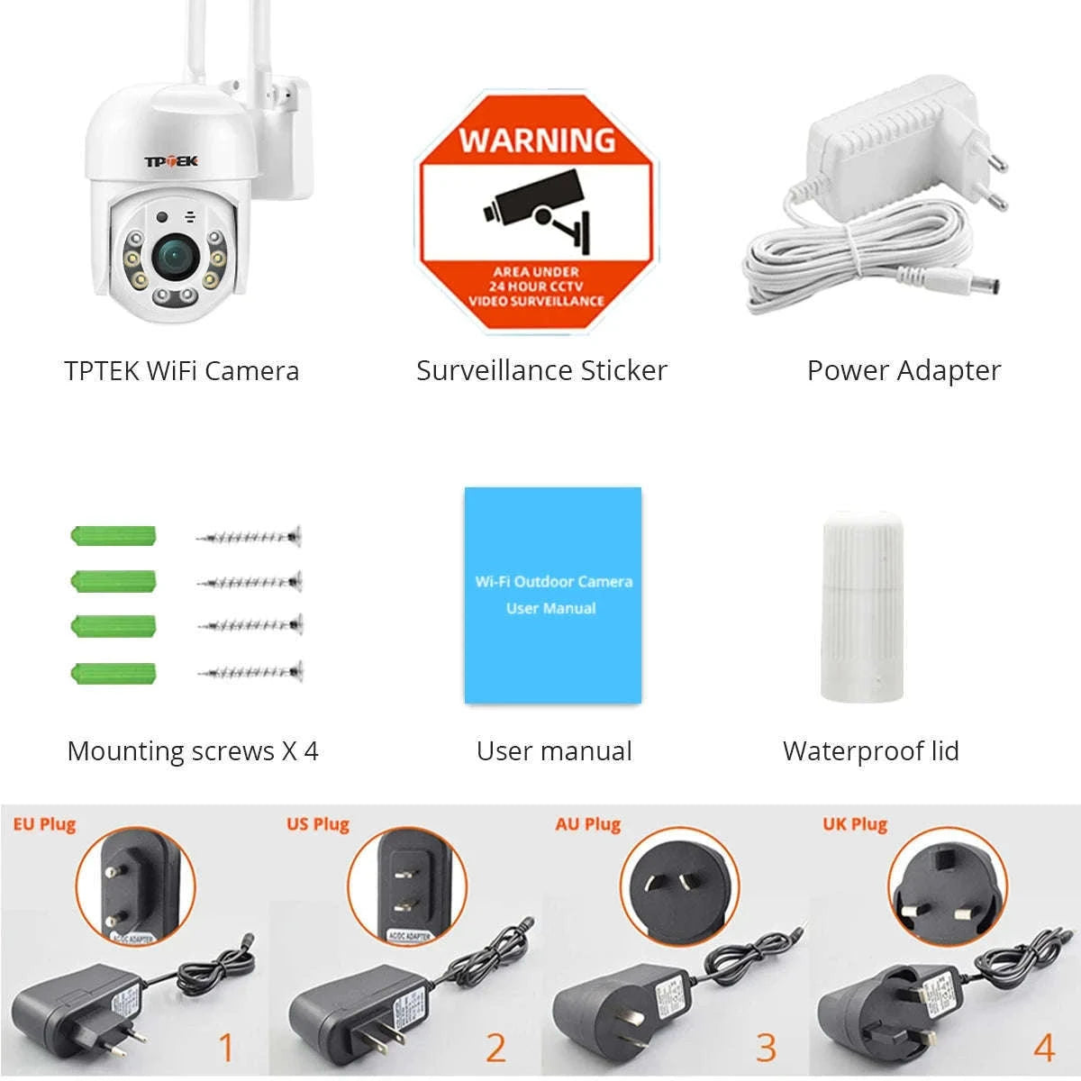 5MP WiFi PTZ Security Camera with AI Detection & Color Night Vision-5MP 32G TF Card / US Plug