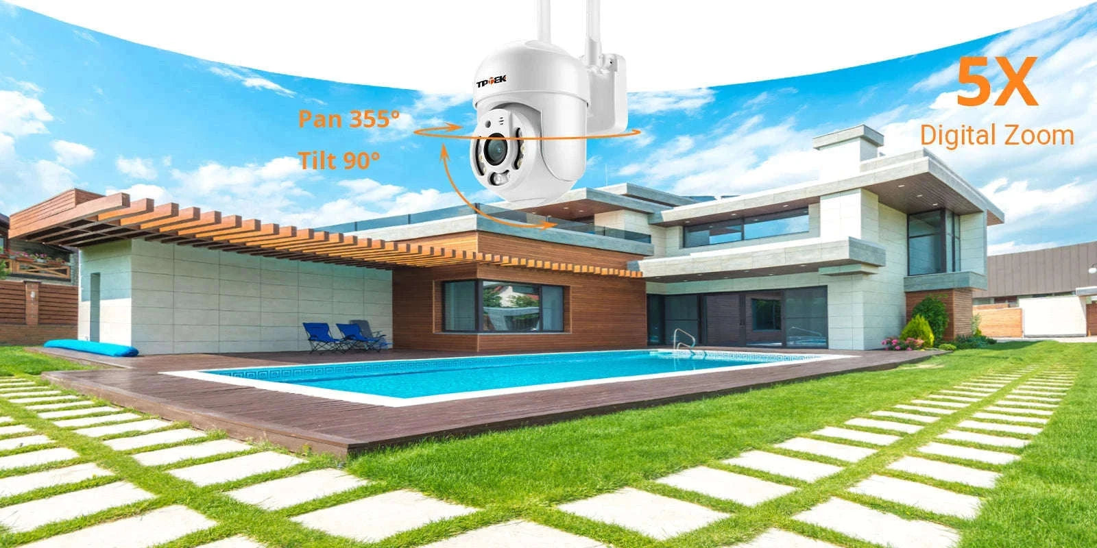 5MP WiFi PTZ Security Camera with AI Detection & Color Night Vision-5MP 32G TF Card / US Plug
