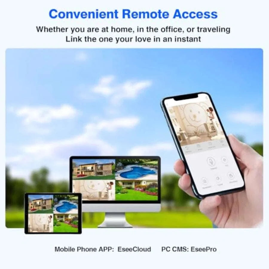 5MP Wireless Security Camera System with Human Detection-United States / FourCamera