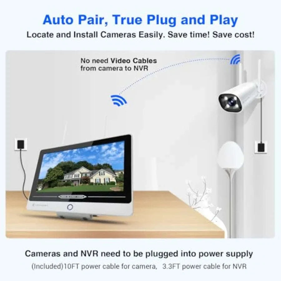 5MP Wireless Security Camera System with Human Detection-United States / FourCamera