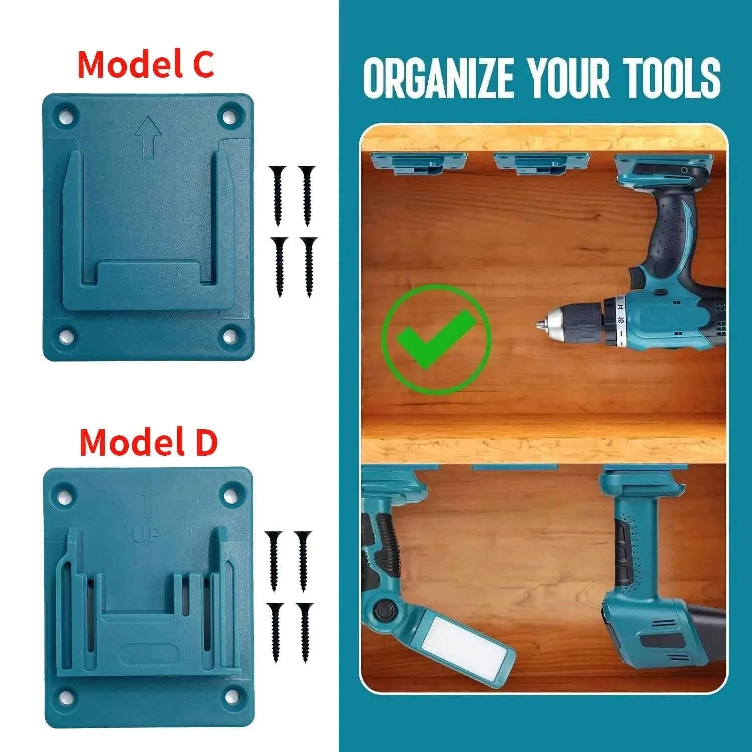 5PCS 18V Battery and Tool Holder Wall Mount Rack-Model B / China Mainland