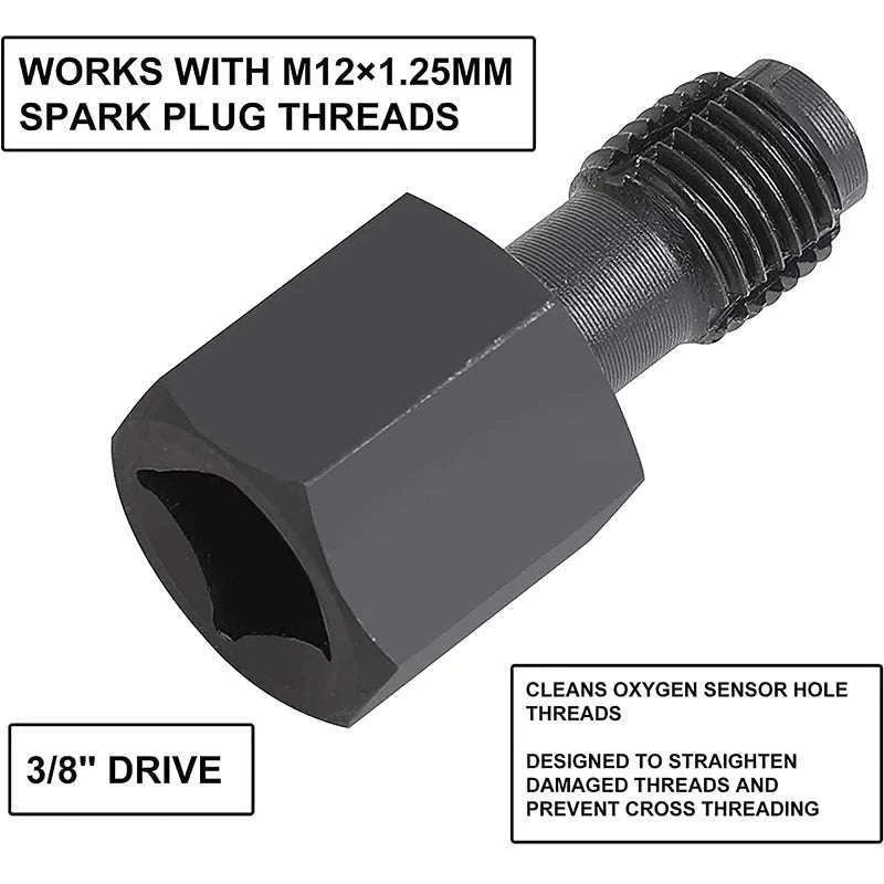 5pcs Oxygen Sensor Socket Wrench Kit for O2 Removal & Thread Repair-United States / Red