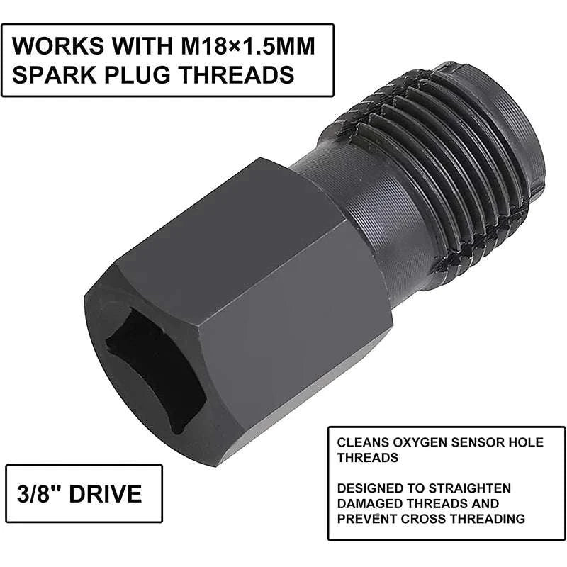 5pcs Oxygen Sensor Socket Wrench Kit for O2 Removal & Thread Repair-United States / Red