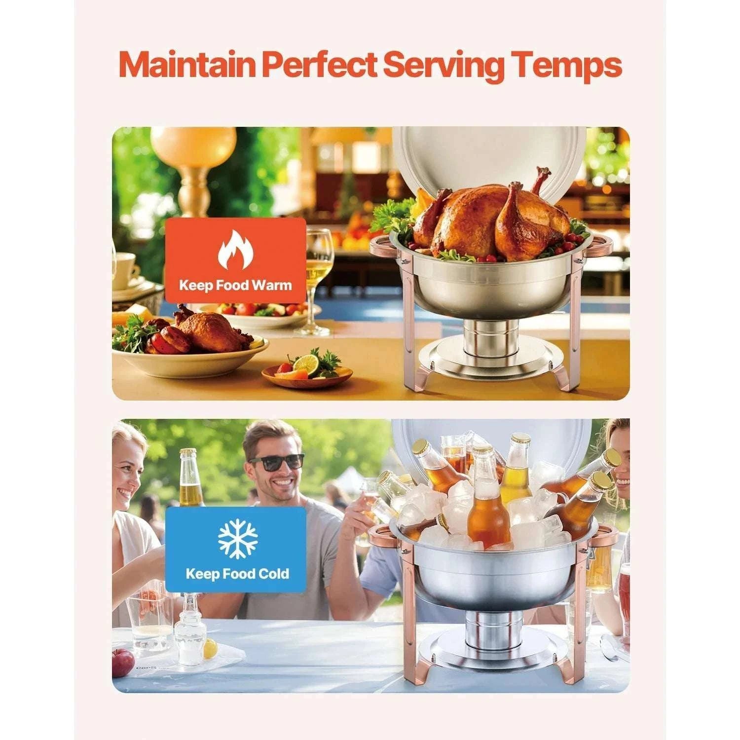 5Qt Stainless Steel Chafing Dish Set – Buffet Warmers (4 Pack)-4 pack rose gold / GERMANY