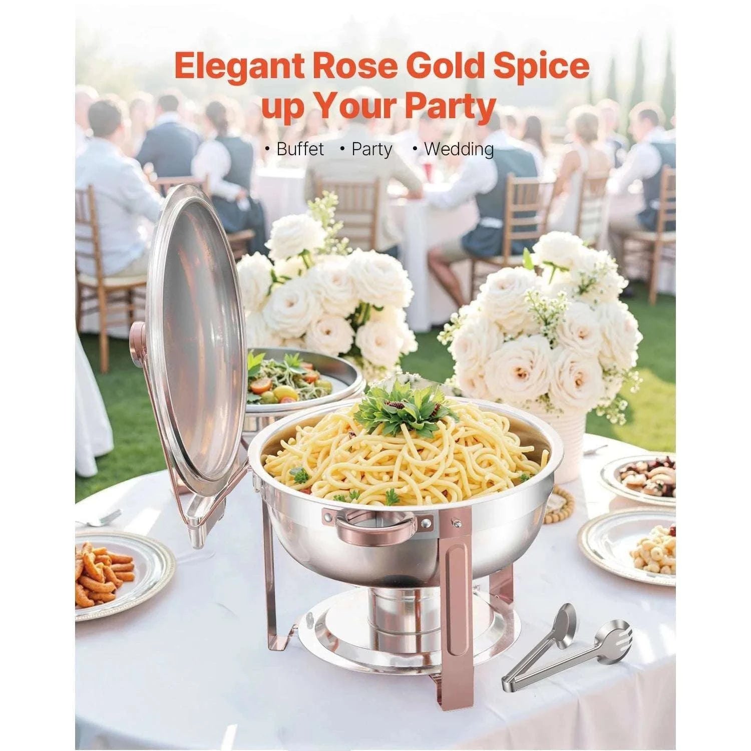 5Qt Stainless Steel Chafing Dish Set – Buffet Warmers (4 Pack)-4 pack rose gold / GERMANY