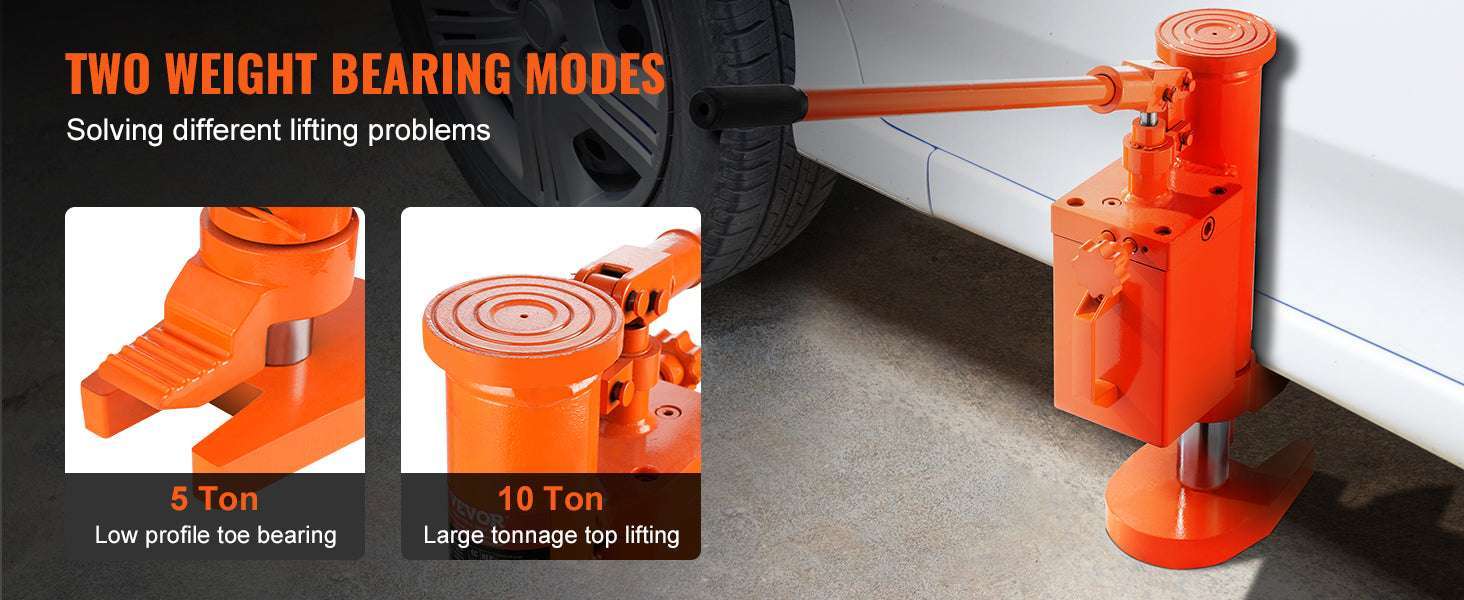 5T/10T Hydraulic Toe Jack with 360° Rotating Base for Machinery-United States