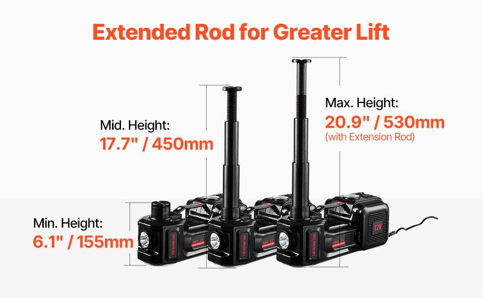 5T Electric Car Jack Kit with Impact Wrench, LED & Inflator-black / spain