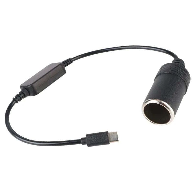 5V to 12V USB-C to Cigarette Lighter Socket Converter Cable-1pc / China Mainland