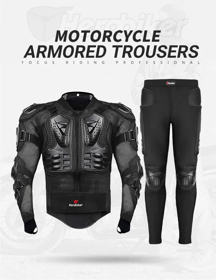 5XL Motorcycle Armor Jacket for Full Body Protection-Long Pants / S