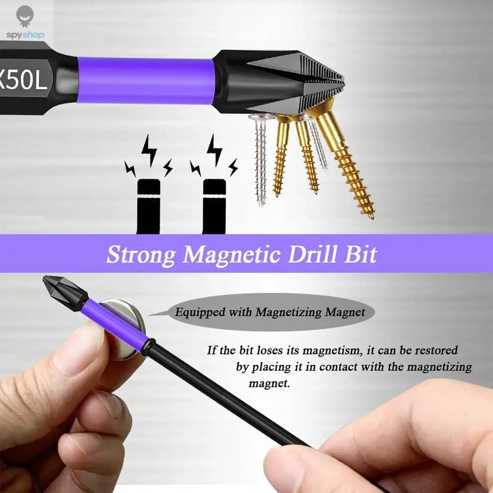 6/12 Pcs Magnetic Screwdriver Bits Non-slip Shockproof Phillips Impact Bits Hex Shank Alloy Steel Bits Suitable for Power Tools Spy-shop.com