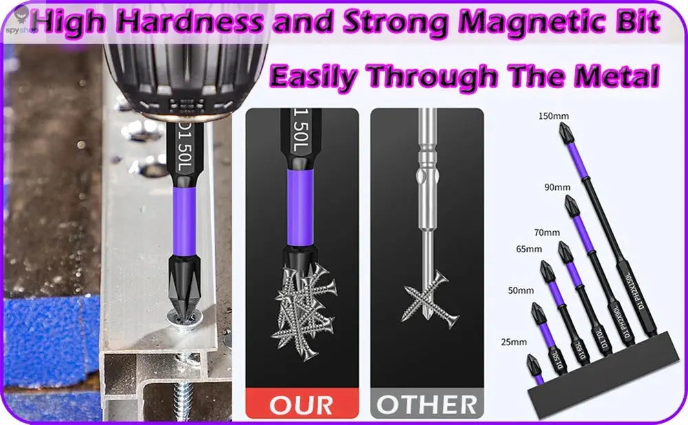 6/12 Pcs Magnetic Screwdriver Bits Non-slip Shockproof Phillips Impact Bits Hex Shank Alloy Steel Bits Suitable for Power Tools Spy-shop.com